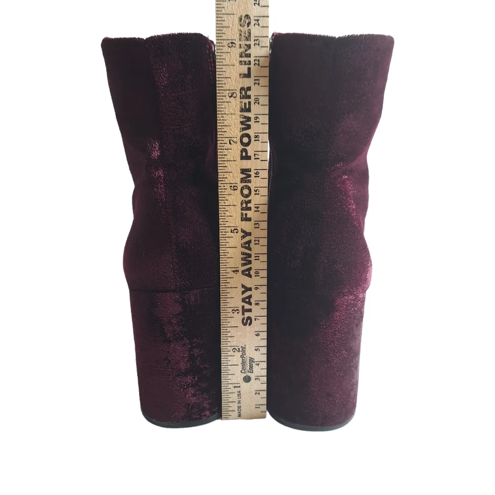 Steve Madden Women's Jaque Burgundy Velvet Ankle Boots 9M - Picture 7 of 15